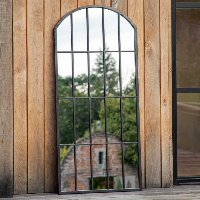 Tetbury Large Black Outdoor Mirror