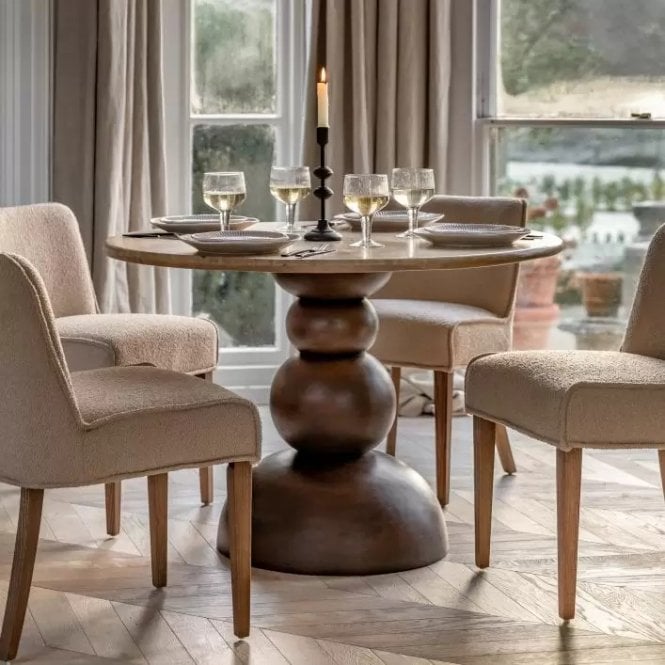 Travertine Scultped Dining Table