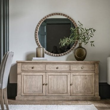 Weathered Bobble Round Mirror