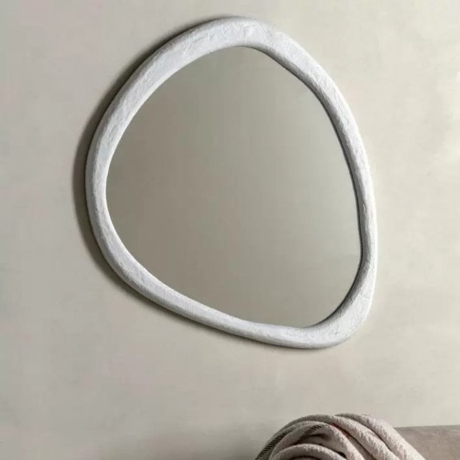 White Pebble Mirror: Shape 1