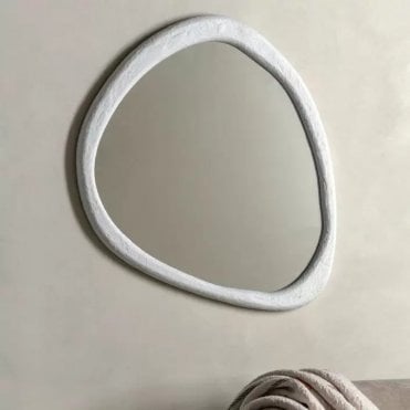 White Pebble Mirror: Shape 1