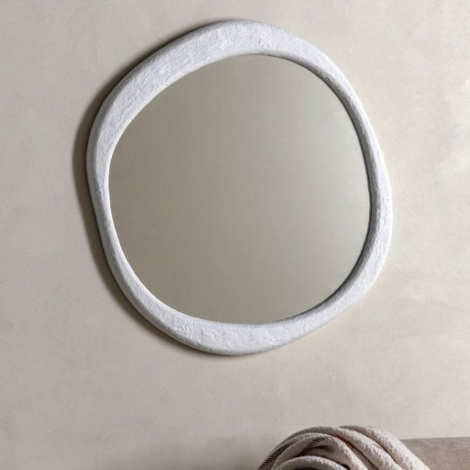 White Pebble Mirror: Shape 2
