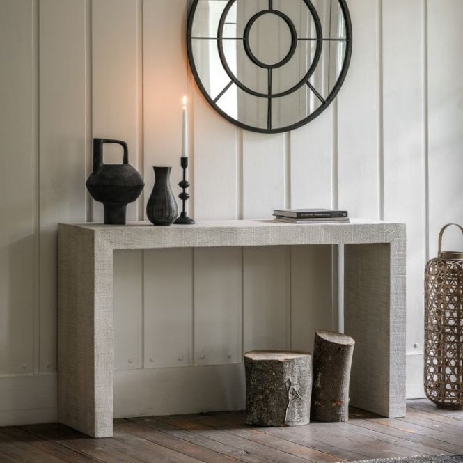 Whitewahed Wooden Console Table