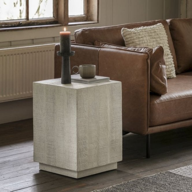 Whitewash Side Table